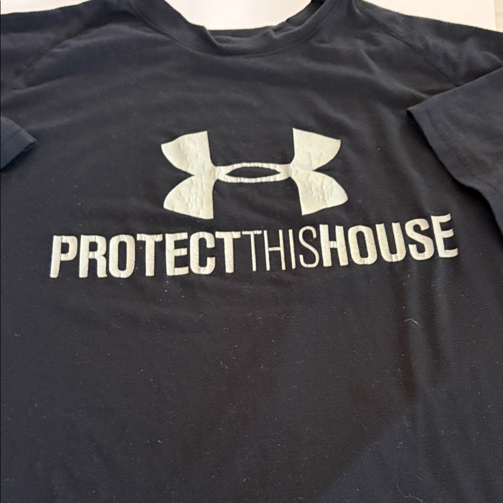 Under Armour Men's Navy T-Shirt with White Logo